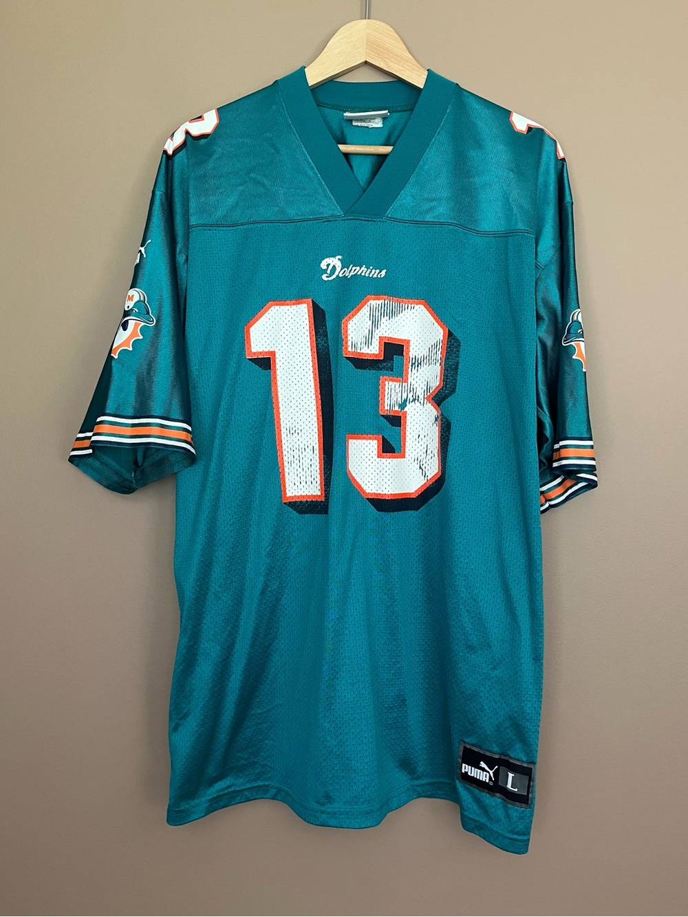 {Puma} Vintage Miami Dolphins Dan Marino Football Jersey - Mens Large
